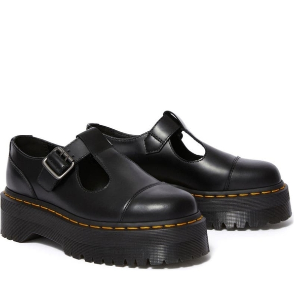 Dr. Martens Black Platform T-Bar Shoes - Picture 4 of 4